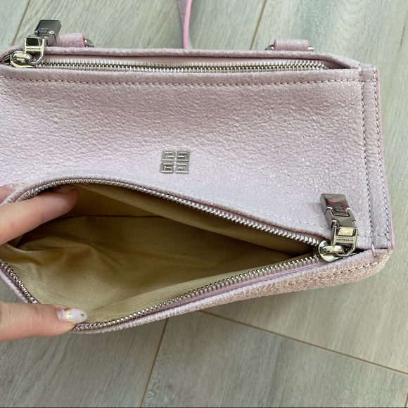 New Givenchy Pandora mini pink crackled leather bag with a shoulder strap - Picture 7 of 17